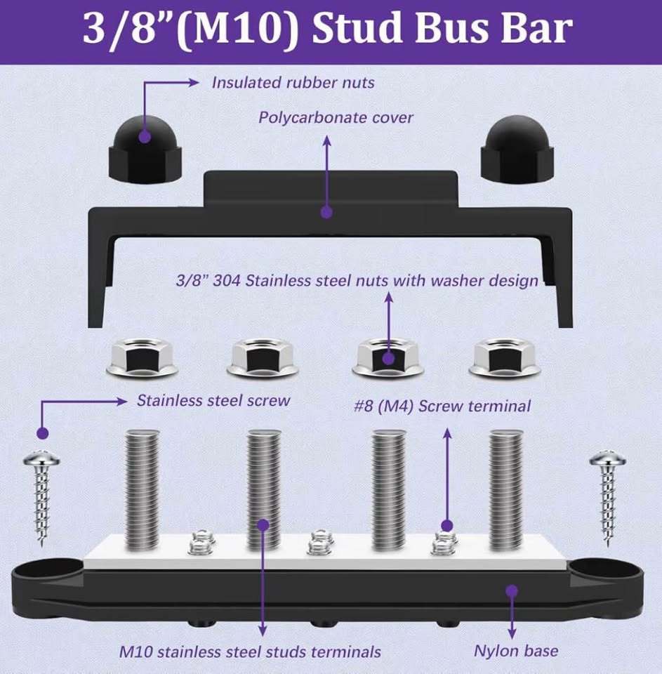 250A 12V Bus Bar Marine Power Distribution