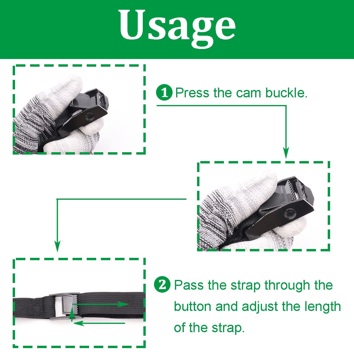 4 PCS Lashing Straps with Buckles