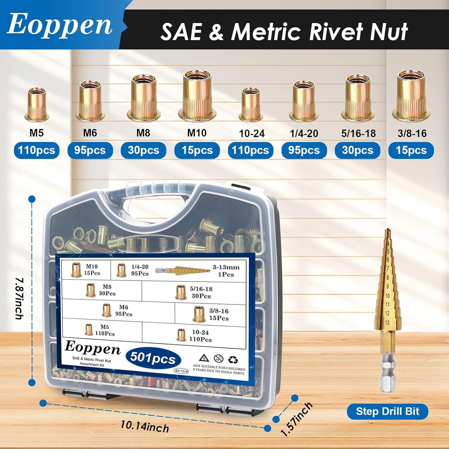 500Pcs Rivet Nut Tool Kit