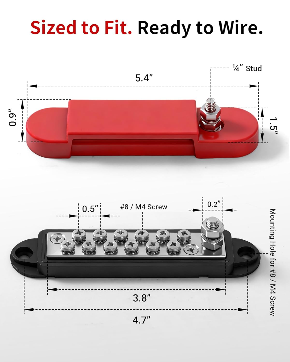 Bus Bar 12V 150A Power Distribution Block