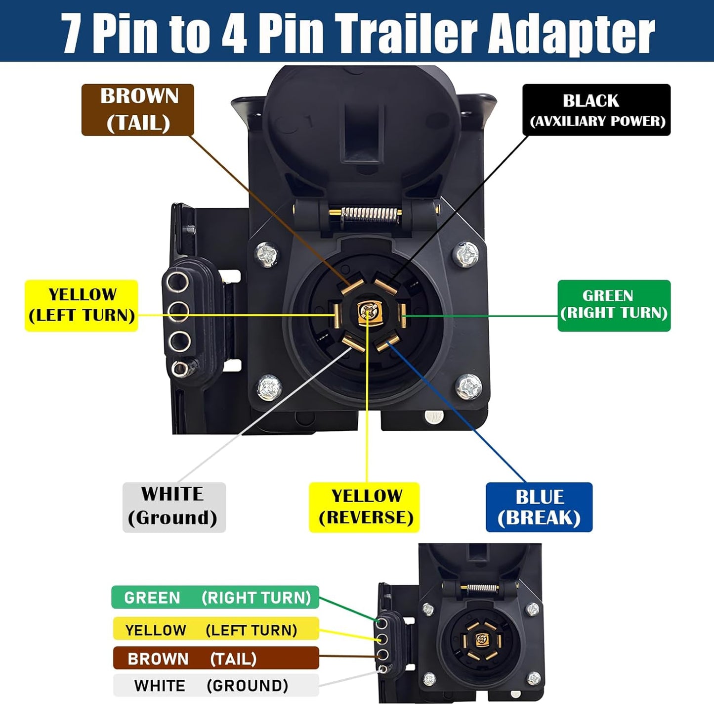 7 Way Trailer Plug 7 Pin to 4 Pin