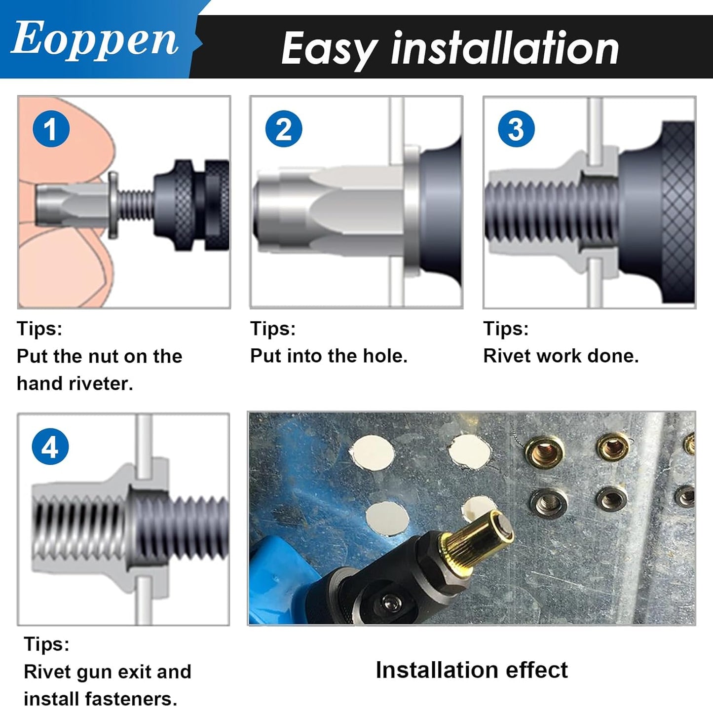 1000Pcs SAE & Metric Rivet Nuts Assortment Kit
