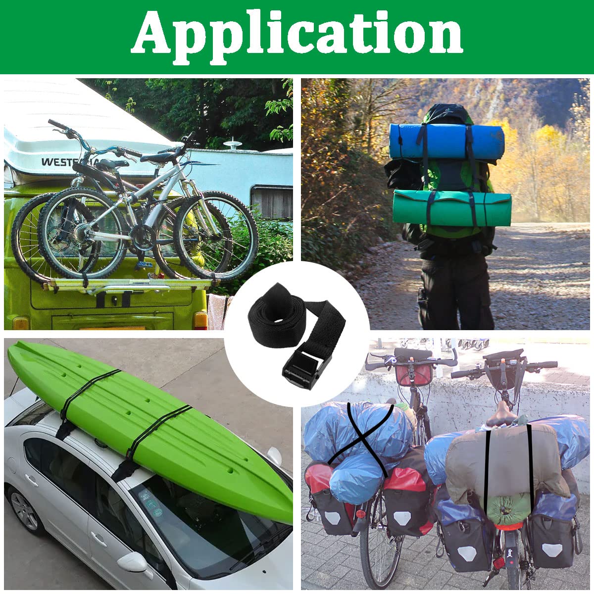 4 PCS Lashing Straps with Buckles