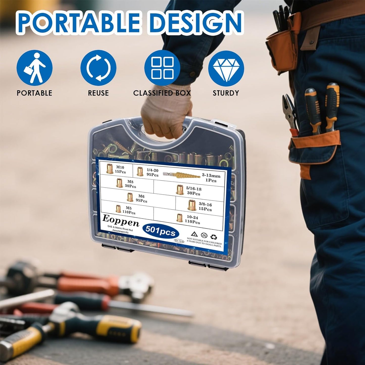 500Pcs Rivet Nut Tool Kit