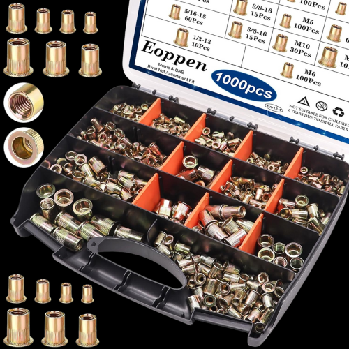 1000Pcs SAE & Metric Rivet Nuts Assortment Kit